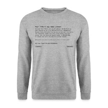 Virus Error Computer Shirt Funny Quote - Unisex Sweatshirt - salt & pepper - Front - Alina (178cm) & Michal (187cm)