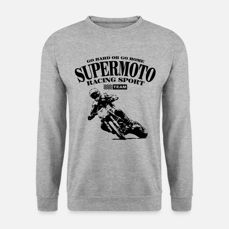 Supermoto - Unisex Pullover - Weißgrau meliert