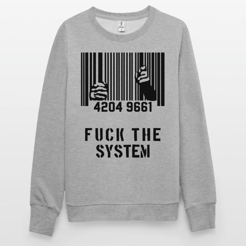 BAISER LE SYSTÈME Prison de code à barres Sweat-shirt Unisexe