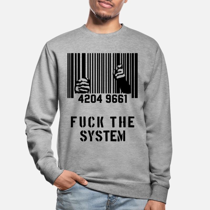 BAISER LE SYSTÈME Prison de code à barres Sweat-shirt Unisexe