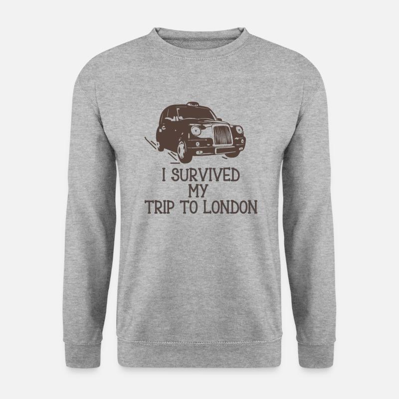 Die Reise überleben - Unisex Pullover - Weißgrau meliert