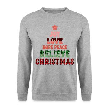 Joyeux Noël, Noël, vacances, jours fériés - Sweat-shirt Unisexe - gris chiné - Devant - Alina (178cm) & Michal (187cm)