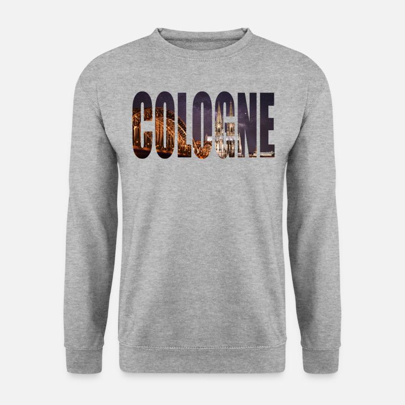 COLOGNE SKYLINE NIGHT - Unisex Pullover - Weißgrau meliert