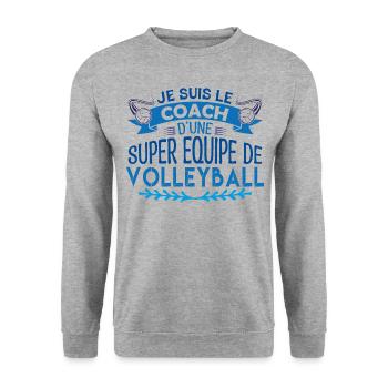 Coach Volleyball | Cadeau coach Volleyball coach - Sweat-shirt Unisexe - gris chiné - Devant - Alina (178cm) & Michal (187cm)