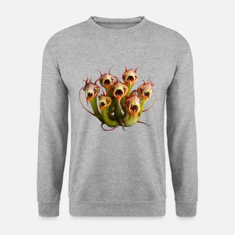 Zombie-Pflanzenfresser - Unisex Pullover - Weißgrau meliert