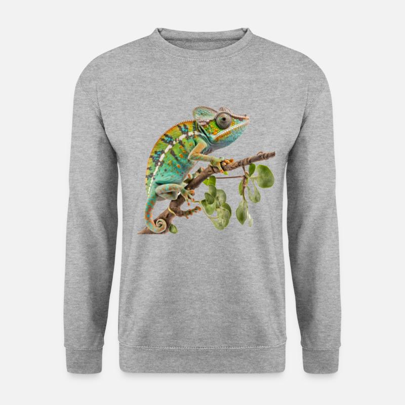 Folge dem Chamäleon - Unisex Pullover - Weißgrau meliert