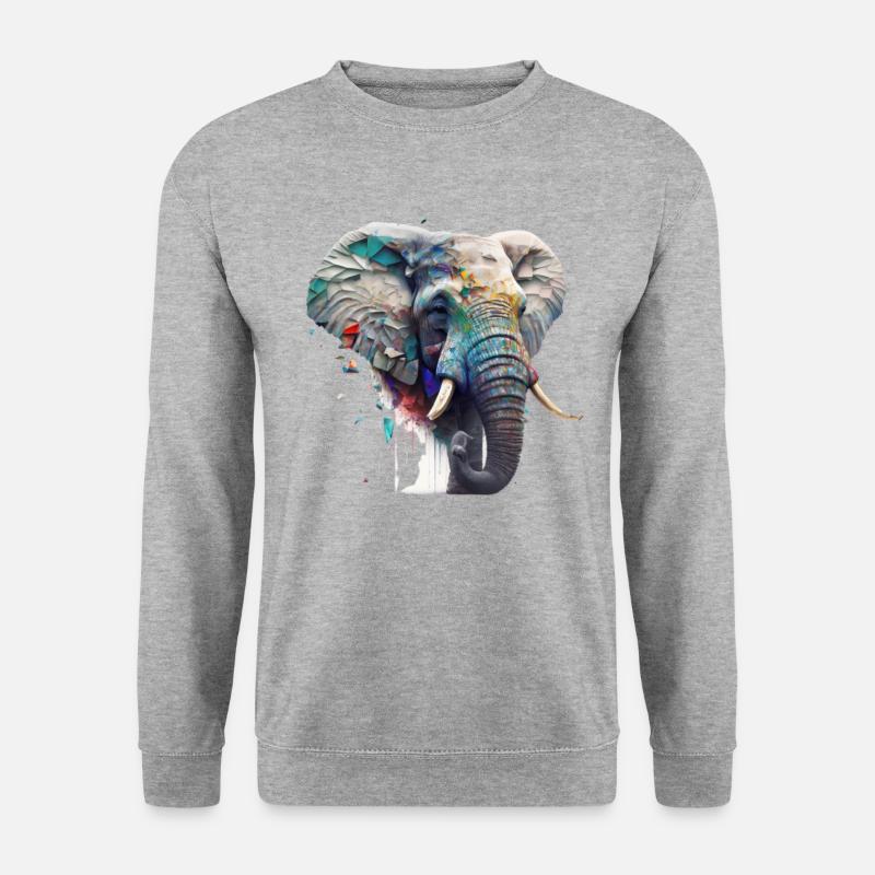 Elefantenkraft - Unisex Pullover - Weißgrau meliert