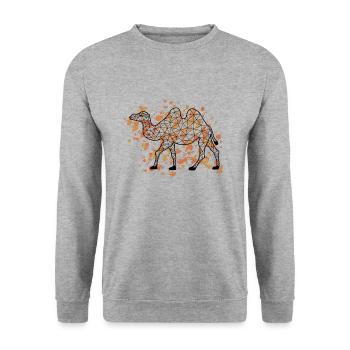 Camell GeomeTRIX bunt - Unisex Pullover - Weißgrau meliert - Vorne - Alina (178cm) & Michal (187cm)