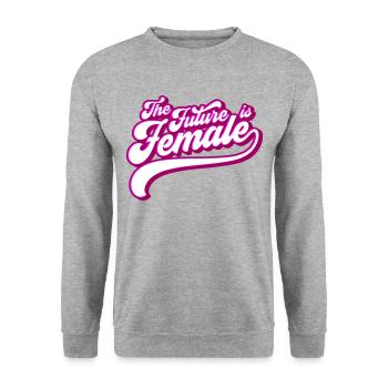 Autonomiser les femmes pour l’avenir | Les couleurs peuvent être modifiées - Sweat-shirt Unisexe - gris chiné - Devant - Alina (178cm) & Michal (187cm)