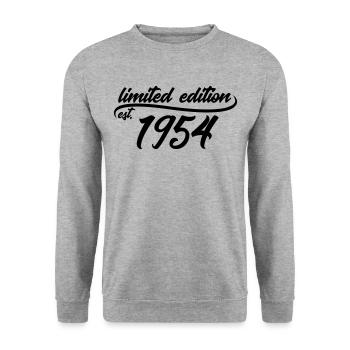 Limited Edition est 1954 - Unisex Pullover - Weißgrau meliert - Vorne - Alina (178cm) & Michal (187cm)