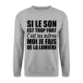 Technicien du Spectacle Fait De La Lumière - Sweat-shirt Unisexe - gris chiné - Devant - Alina (178cm) & Michal (187cm)