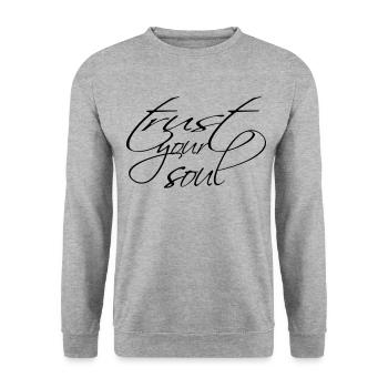 trust your soul - Unisex Pullover - Weißgrau meliert - Vorne - Alina (178cm) & Michal (187cm)