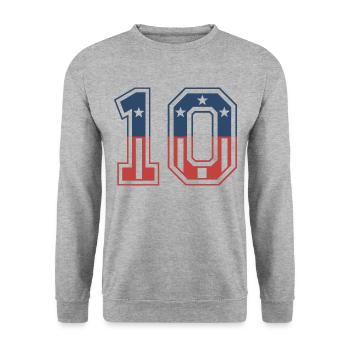 Number 10 USA - Unisex Sweatshirt - salt & pepper - Front - Alina (178cm) & Michal (187cm)