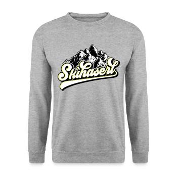 Les couleurs peuvent être modifiées | Skihaserl - Sweat-shirt Unisexe - gris chiné - Devant - Alina (178cm) & Michal (187cm)