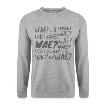 Wae? - Sweat-shirt Unisexe - gris chiné - Devant - Alina (178cm) & Michal (187cm)