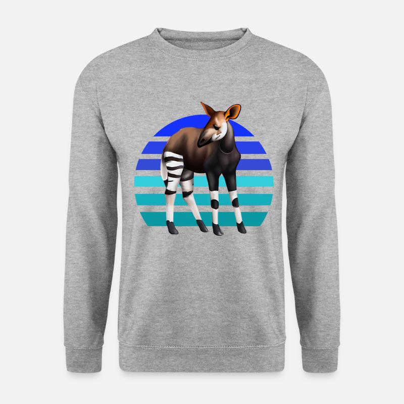 Süßes Okapi - Unisex Pullover - Weißgrau meliert