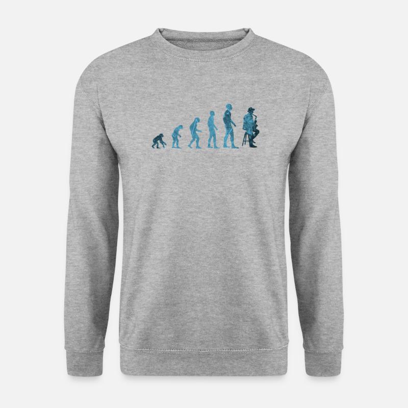 Evolution saxophone - Unisex Sweatshirt - salt & pepper
