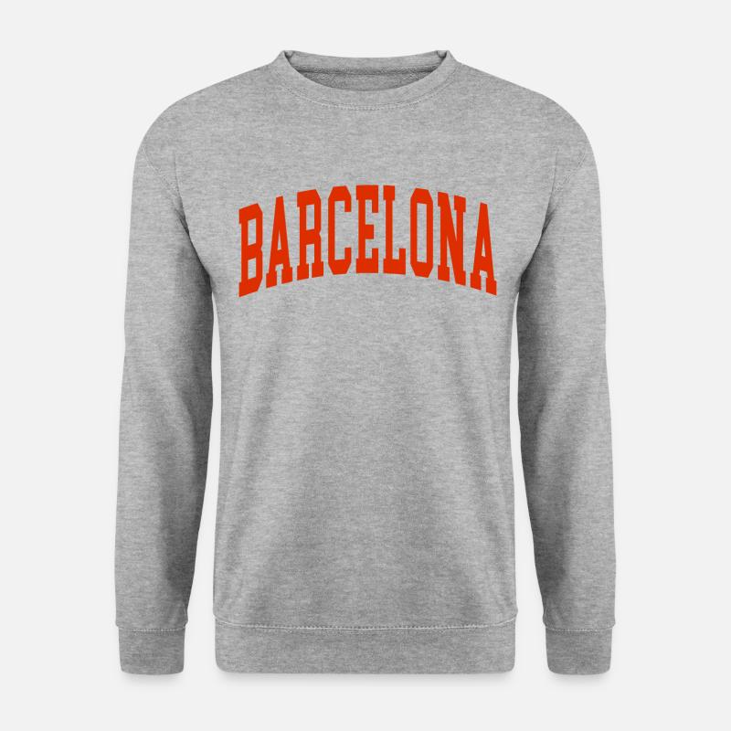 Barcelona - Unisex Pullover - Weißgrau meliert