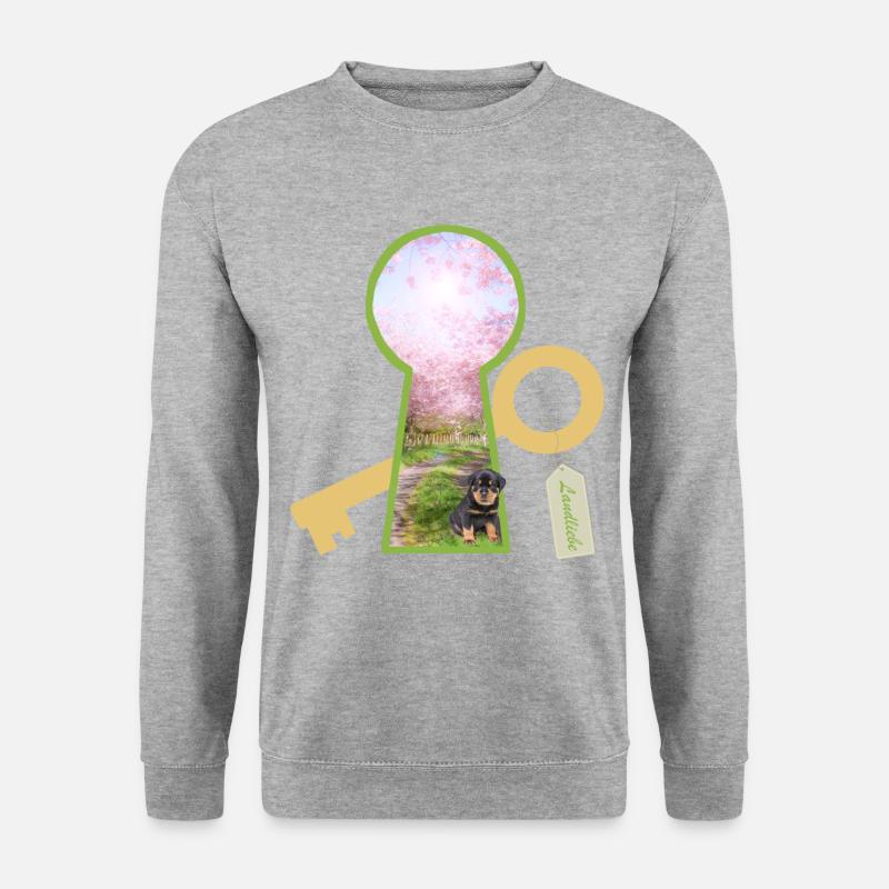 landliebe mit hund - Unisex Pullover - Weißgrau meliert
