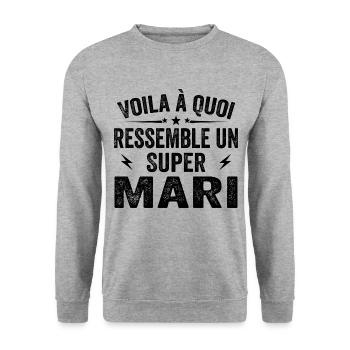 This Is What a Funny Wedding Super Husband Looks Like - Unisex Sweatshirt - salt & pepper - Front - Alina (178cm) & Michal (187cm)