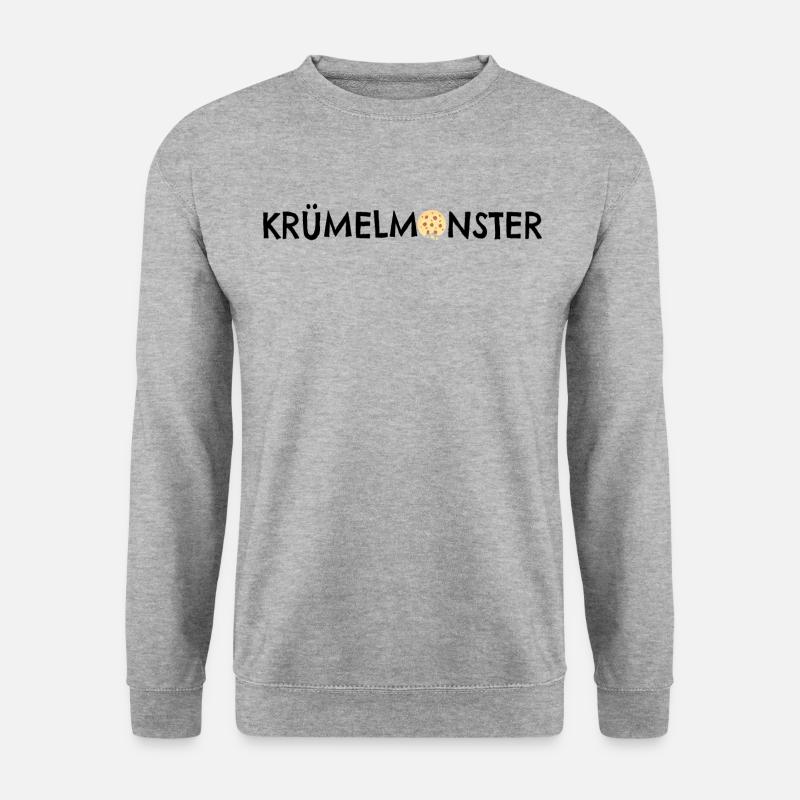 Krümelmonster - Unisex Pullover - Weißgrau meliert