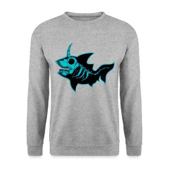Requin - Sweat-shirt Unisexe - gris chiné - Devant - Alina (178cm) & Michal (187cm)