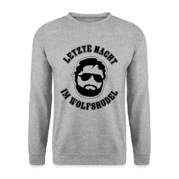 Junggesellenabschieds Accessoire - Geschenk - Unisex Pullover - Weißgrau meliert - Vorne - Alina (178cm) & Michal (187cm)