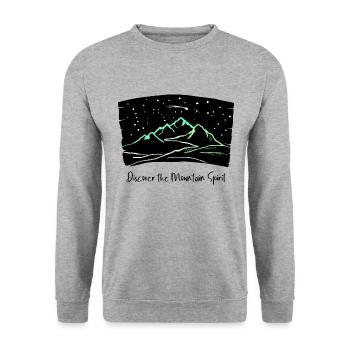 Mountain Magic, Mountains Under Night Sky, Hiking, Mountain - Unisex Sweatshirt - salt & pepper - Front - Alina (178cm) & Michal (187cm)