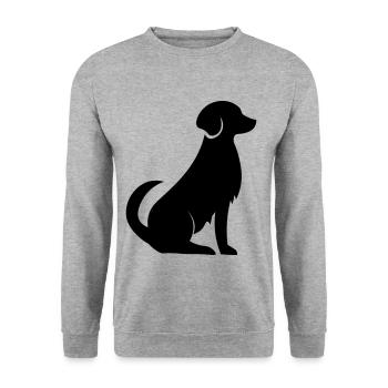 Dog vector shadow graphic. dog black shadow - Unisex Sweatshirt - salt & pepper - Front - Alina (178cm) & Michal (187cm)