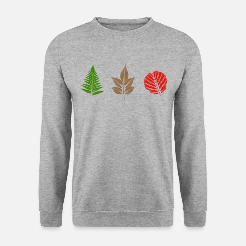 Blätter Design - Unisex Pullover - Weißgrau meliert