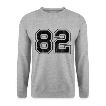 Number 82 - Unisex Sweatshirt - salt & pepper - Front - Alina (178cm) & Michal (187cm)