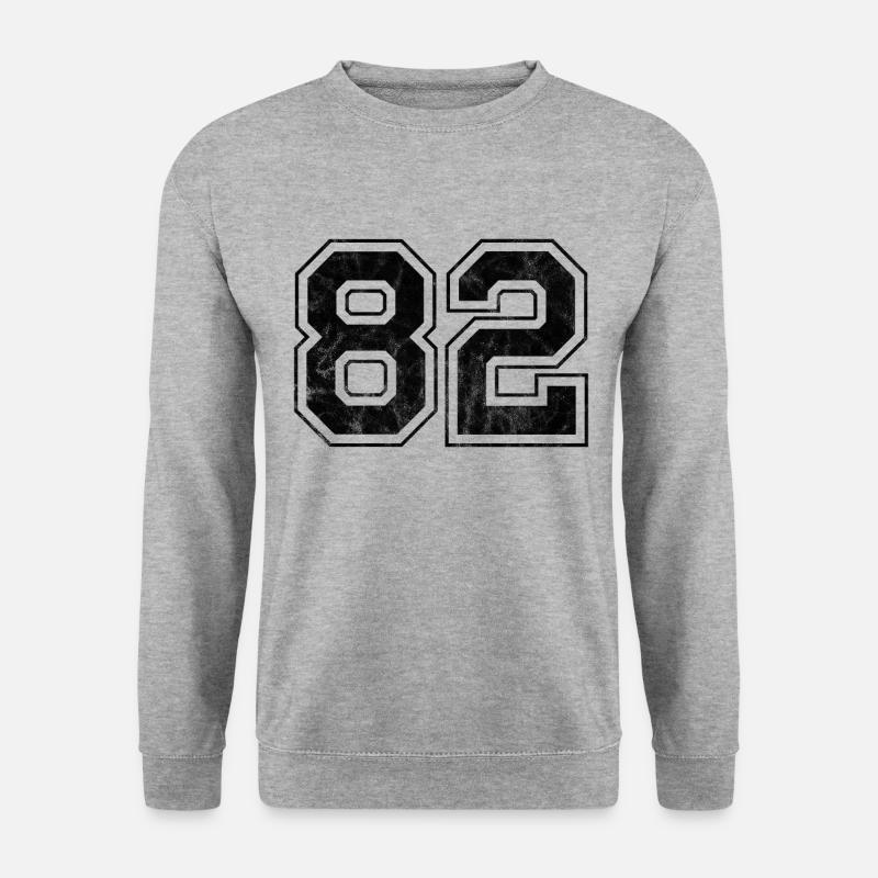 Anzahl 82 - Unisex Pullover - Weißgrau meliert