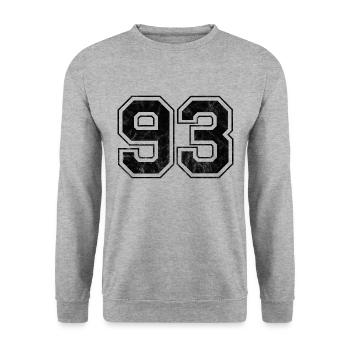 Number 93 - Unisex Sweatshirt - salt & pepper - Front - Alina (178cm) & Michal (187cm)