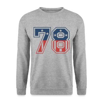 Numéro 78 États-Unis - Sweat-shirt Unisexe - gris chiné - Devant - Alina (178cm) & Michal (187cm)