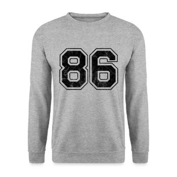 Anzahl 86 - Unisex Pullover - Weißgrau meliert - Vorne - Alina (178cm) & Michal (187cm)
