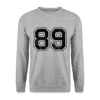Numéro 89 - Sweat-shirt Unisexe - gris chiné - Devant - Alina (178cm) & Michal (187cm)