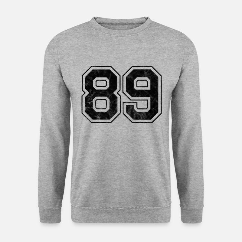 Anzahl 89 - Unisex Pullover - Weißgrau meliert