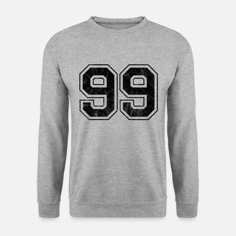 Anzahl 99 - Unisex Pullover - Weißgrau meliert