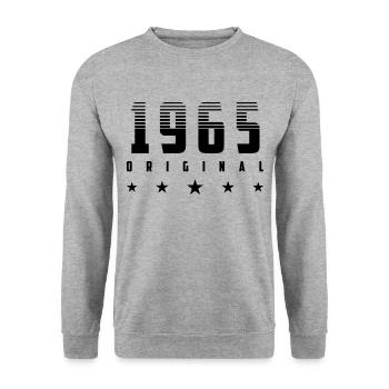 | changeable de couleur Original 1965 Année de naissance - Sweat-shirt Unisexe - gris chiné - Devant - Alina (178cm) & Michal (187cm)