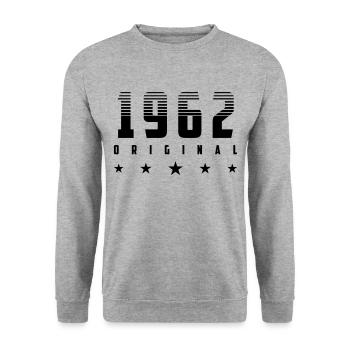 | changeable de couleur Original 1962 Année de naissance - Sweat-shirt Unisexe - gris chiné - Devant - Alina (178cm) & Michal (187cm)