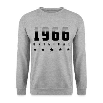 | changeable de couleur Original 1966 Année de naissance - Sweat-shirt Unisexe - gris chiné - Devant - Alina (178cm) & Michal (187cm)