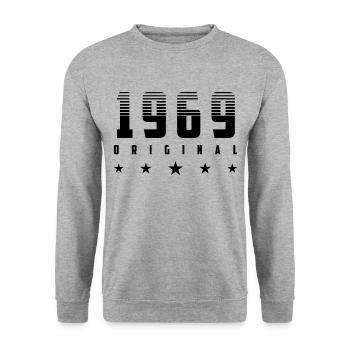 Color changeable | Original 1969 Year of birth - Unisex Sweatshirt - salt & pepper - Front - Alina (178cm) & Michal (187cm)
