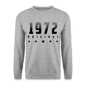 | changeable de couleur Original 1972 Année de naissance - Sweat-shirt Unisexe - gris chiné - Devant - Alina (178cm) & Michal (187cm)