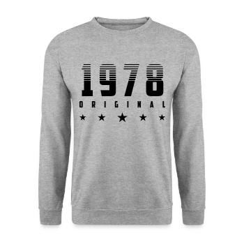 | changeable de couleur Original 1978 Année de naissance - Sweat-shirt Unisexe - gris chiné - Devant - Alina (178cm) & Michal (187cm)