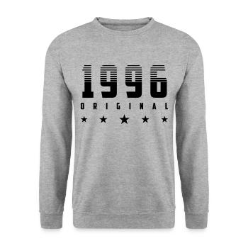 Original 1996 Year of birth | Color changeable | - Unisex Sweatshirt - salt & pepper - Front - Alina (178cm) & Michal (187cm)