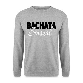 Bachata Sensual - Bachata Dance Shirt - Unisex Sweatshirt - salt & pepper - Front - Alina (178cm) & Michal (187cm)