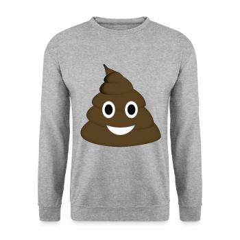 Poop - Unisex Pullover - Weißgrau meliert - Vorne - Alina (178cm) & Michal (187cm)