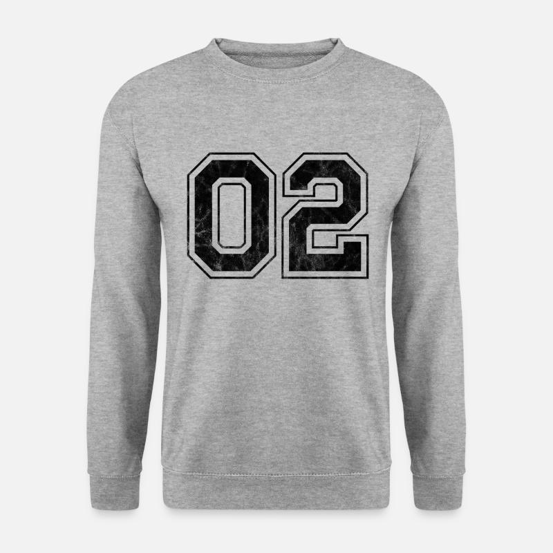 Anzahl 02 - Unisex Pullover - Weißgrau meliert