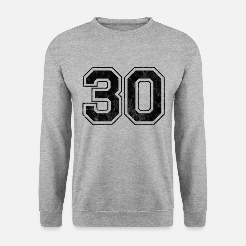 Anzahl 30 - Unisex Pullover - Weißgrau meliert