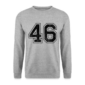 Anzahl 46 - Unisex Pullover - Weißgrau meliert - Vorne - Alina (178cm) & Michal (187cm)